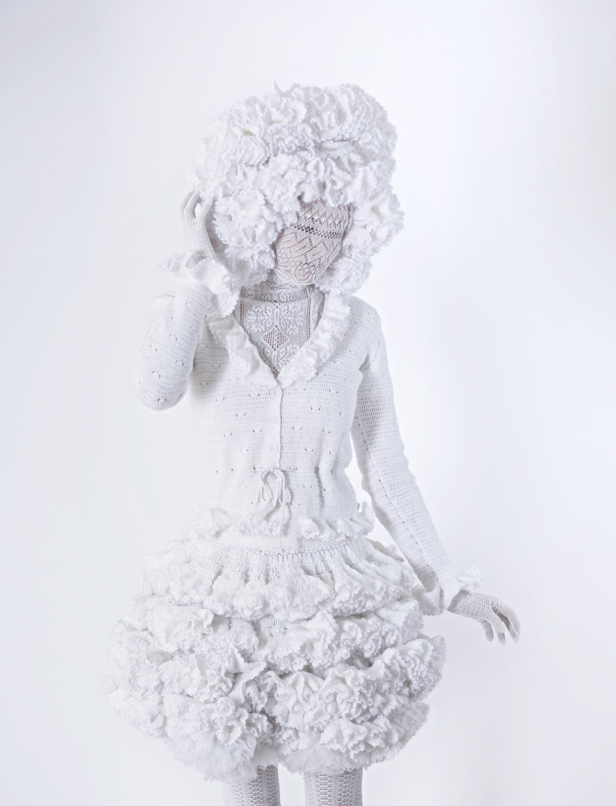 Model in a designer dress