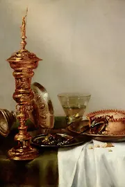 Naturaleza muerta con desayuno, pintura de Willem Claesz Heda