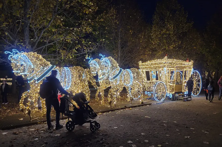 Light show at night