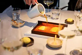 Char cooked in beeswax at the Steirereck restaurant