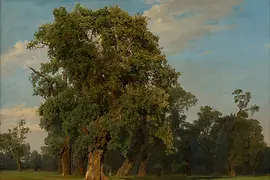 Painting by Ferdinand Georg Waldmüller depicts large Prater landscape with trees