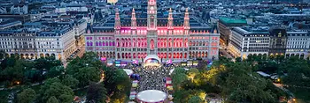 Rendering: Eurovision Village 2026 at Vienna City Hall Square