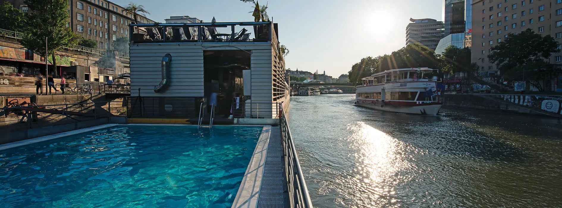 Badeschiff on the Danube Canal