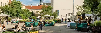 Outdoor furniture at the MuseumsQuarter in Vienna