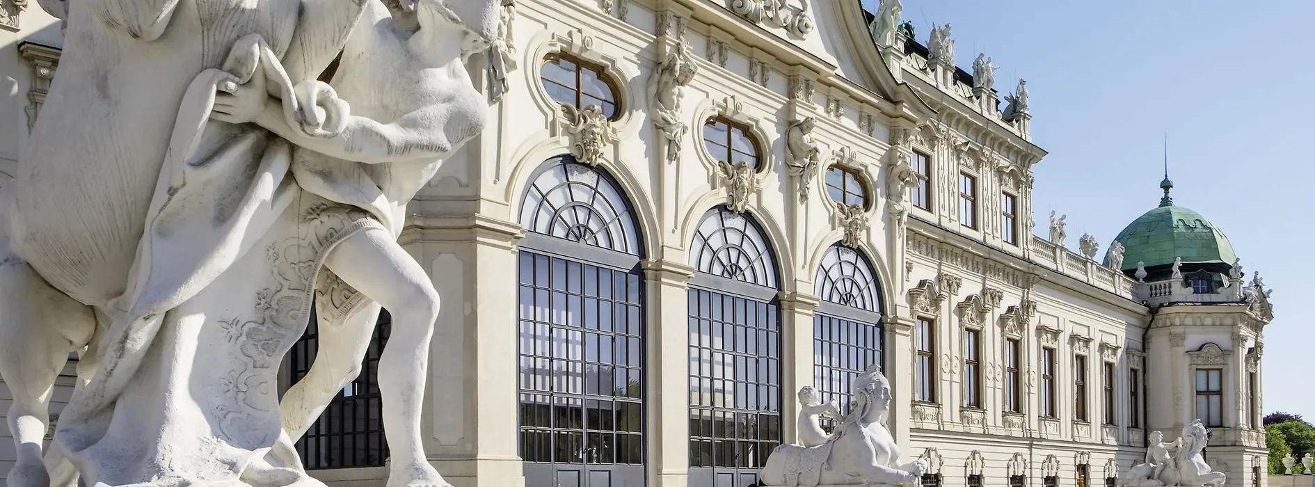 Outside shot of the Belvedere with park