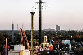 Vue aérienne du Prater et du parc d'attractions