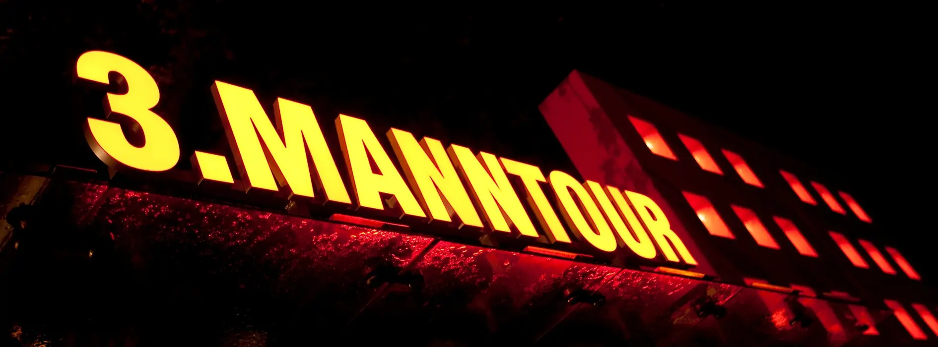 Illuminated advertisement for the Third Man Tour