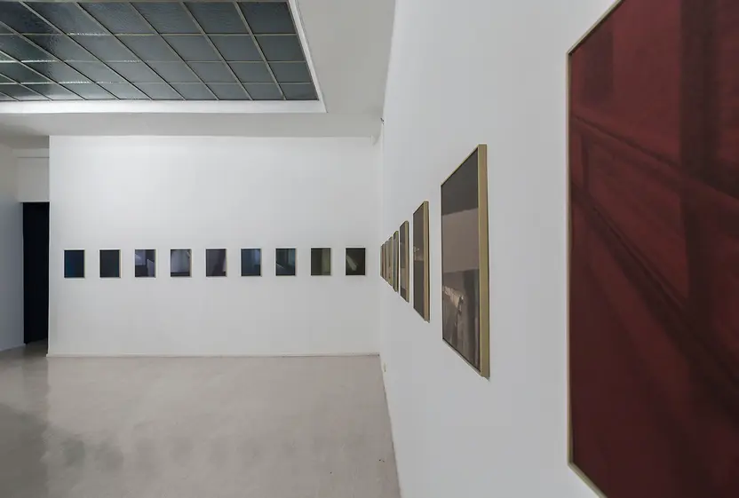 Interior shot of art gallery