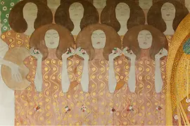 Gustav Klimt, Beethovenfries, Detail rechte Wand (Chor der Paradiesengel), Secession 