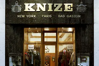 Store entrance to mens' outfitter Kniže
