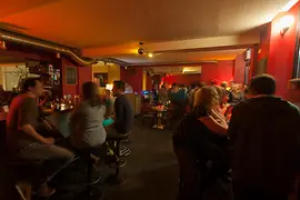 Bar Mon Ami, interior shot with guests 