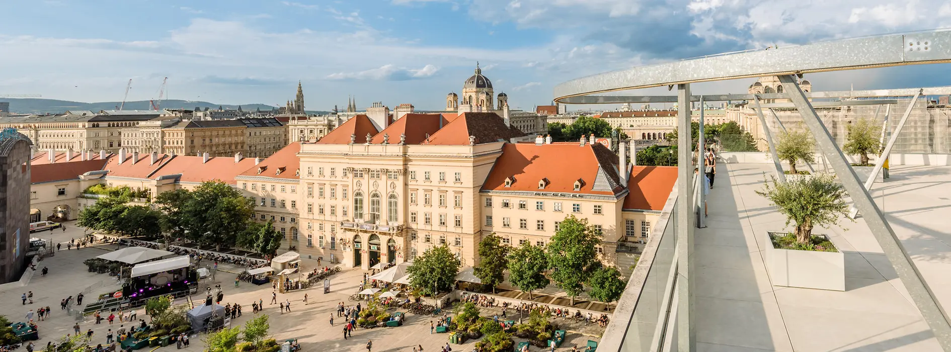 Roof terrace on the Leopold Museum in the MuseumsQuartier, Vienna