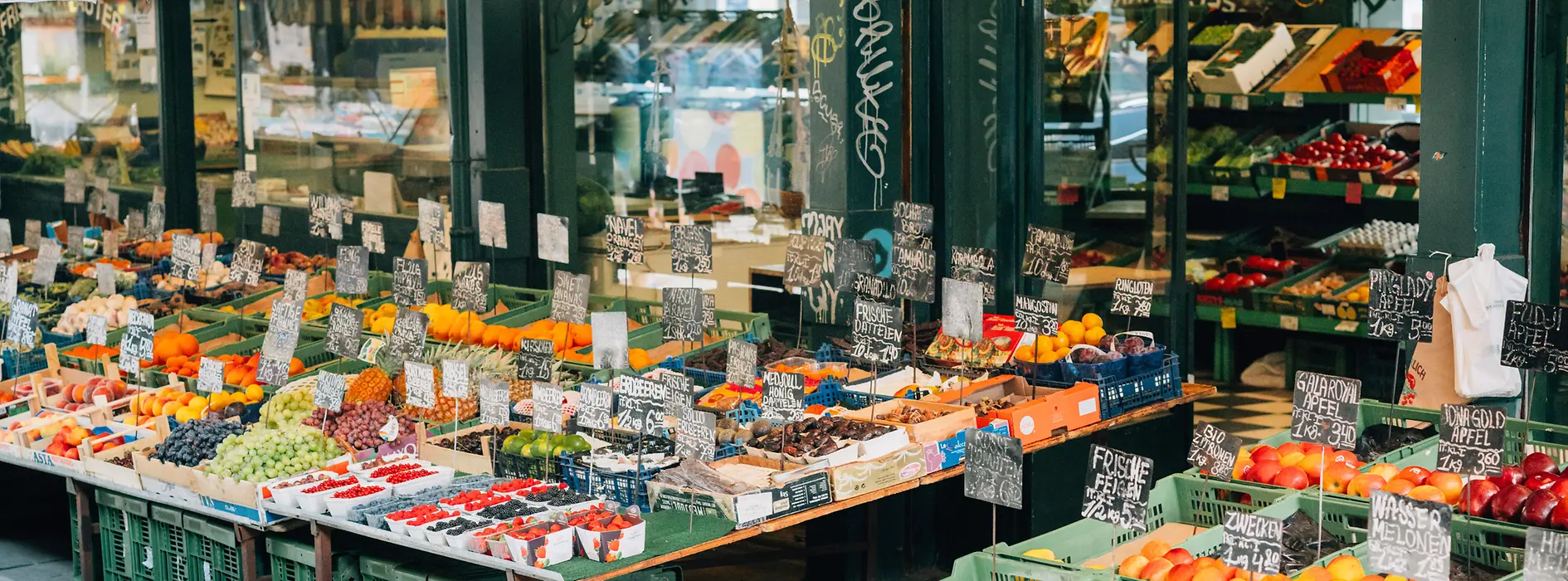 Fruit and vegetable stall at Vienna's Naschmarkt