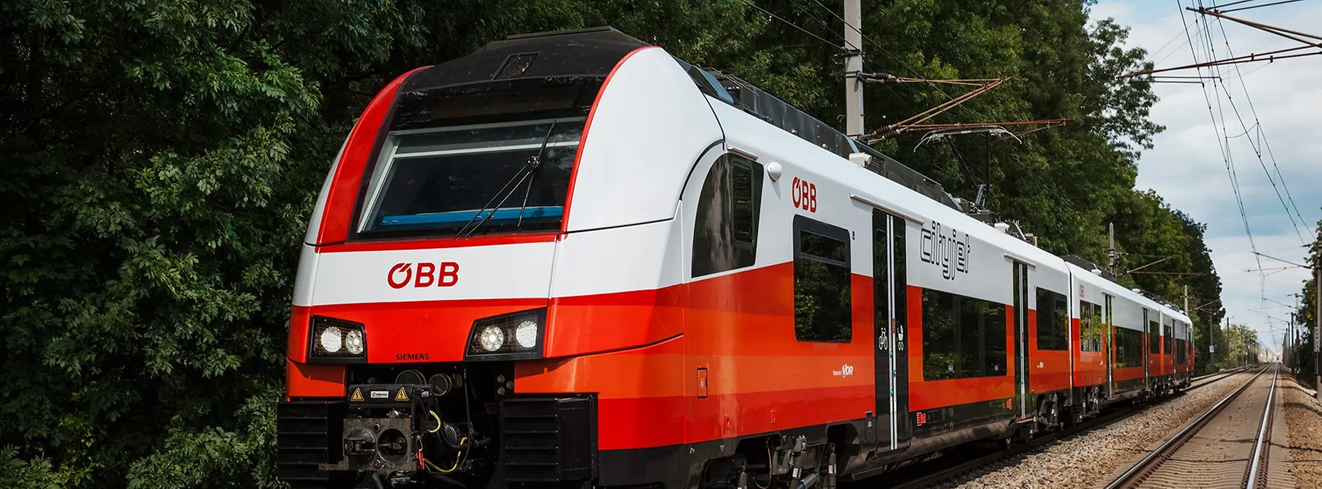 ÖBB Cityjet - train in red and white colors