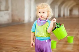 Child in colorful clothing