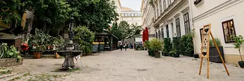 Old residential street in spring