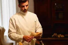 Shoemaker Markus Scheer in his workshop