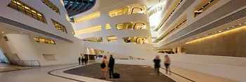Inside shot of the Library and Learning Center on the Campus of the Vienna University of Economics and Business 