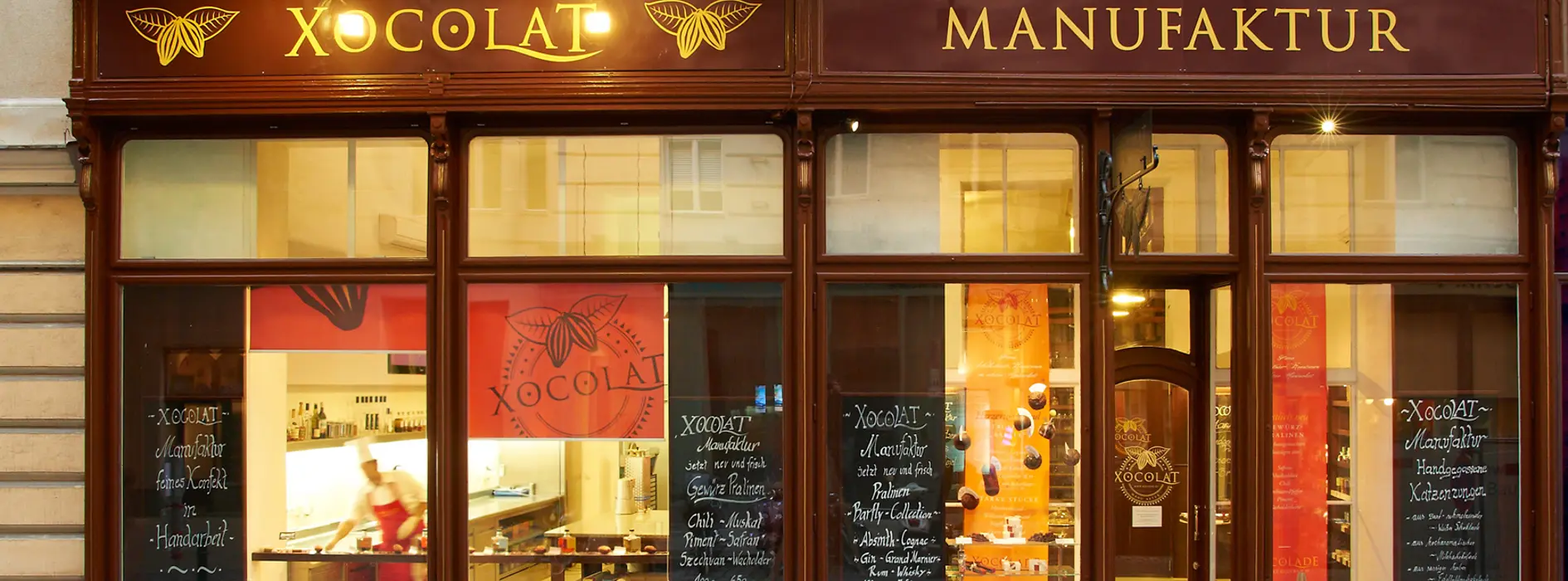 Façade of the Xocolat chocolate factory