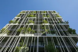 Immeuble « Studio Zwei » dans le 2ème arrondissement : vue extérieure, façade végétalisée
