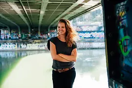 Birdly founder Cornelia Voglmayr by the Danube Canal