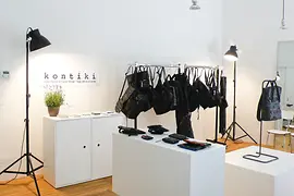 kontiki upcycling, showroom on Grundsteingasse in Ottakring, interior view