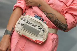 Refished upcycling, woman with hip bag
