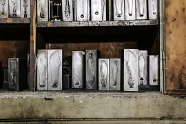Punching presses in a silversmith