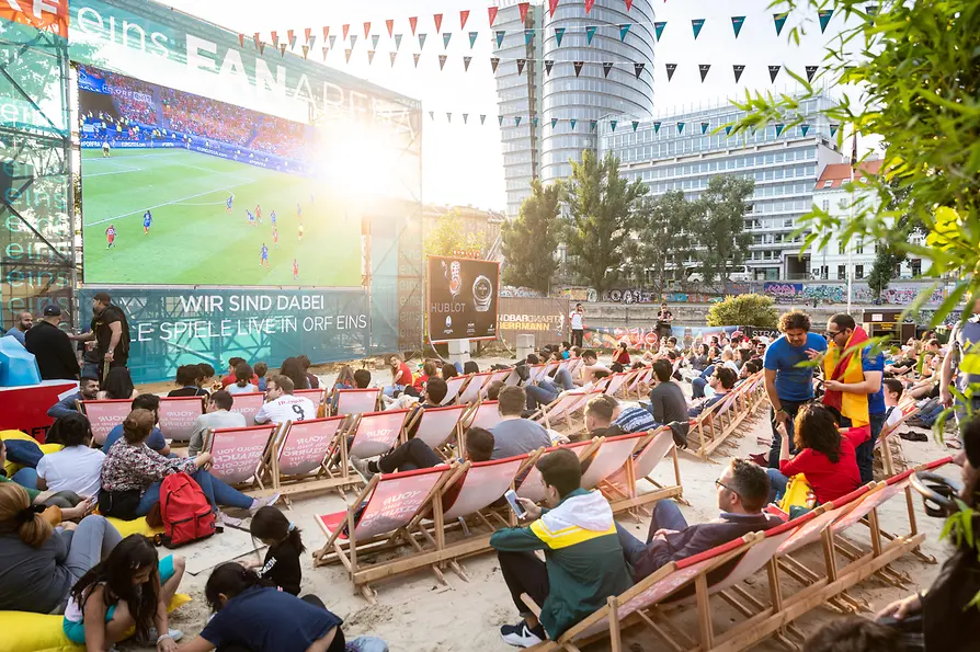 Public viewing (EM 2024) at the Hermann beach bar 