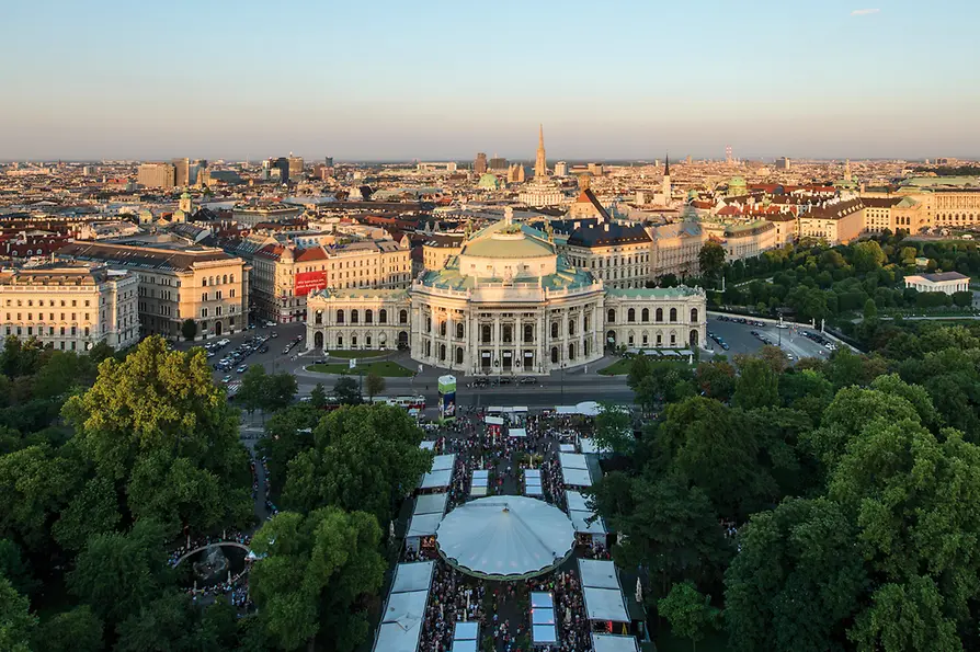 View of Rathausplatz and the Burgtheater