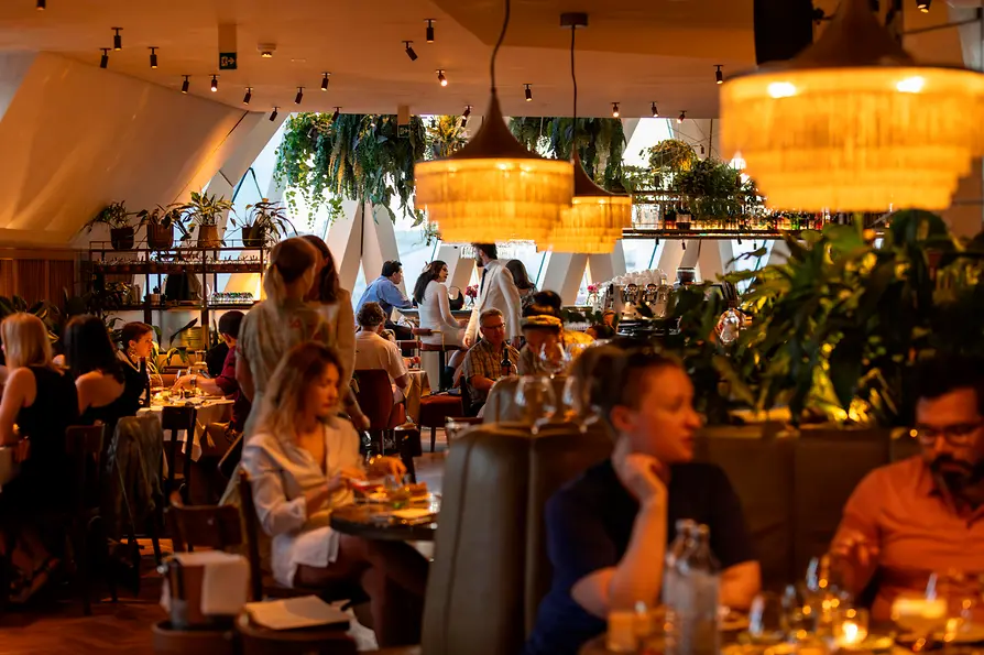 Restaurant view with people